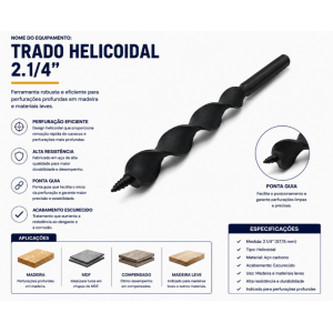 Trado Helicoidal 2.1/4"