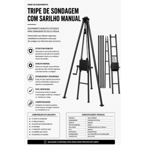 Tripé de Sondagem com Sarilho Manual
